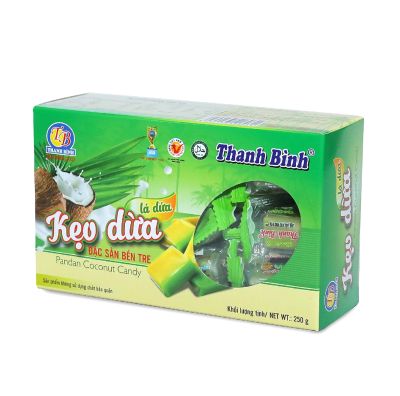 KẸO DỪA DẺO LÁ DỨA THANH BÌNH HỘP 250G